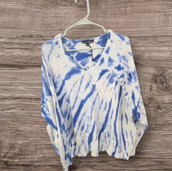 Alison Andrews Blue and White Tie-Dye Sweater, Plus Size 3X, NWOT - Picture 4 of 5
